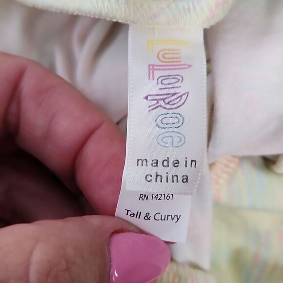 LuLaRoe Pastel Square on Yellow Print Mommy and Me Leggings TC S/M New (4041) - Picture 3 of 7